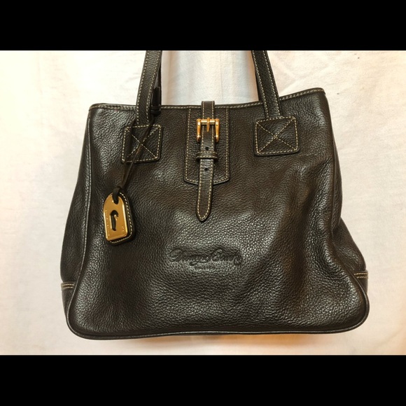 Dooney & Bourke Black Leather Tote Handbag Serial Number # m7031606 - Picture 1 of 11